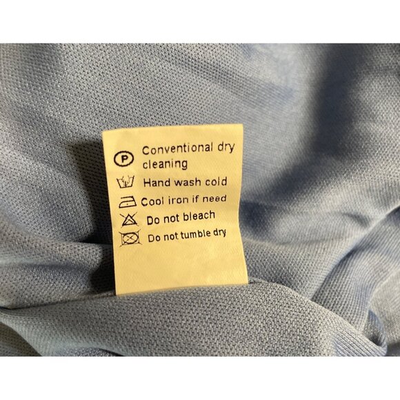 Womens Blue Off-Shoulder Maxi Dress Ruffle Sleeves & Button Front Closure Large - Picture 9 of 9